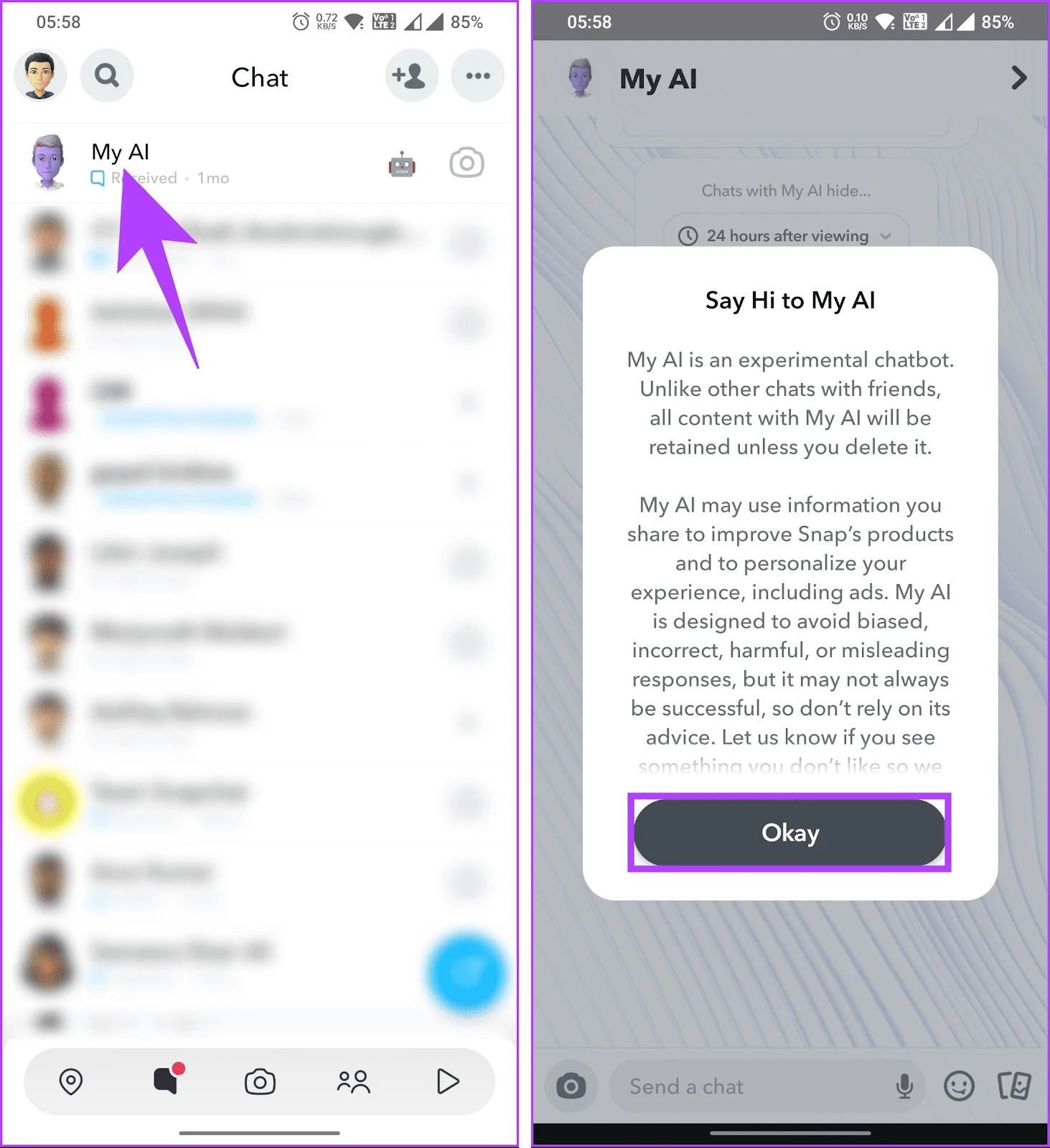Acquiring Snapchat's My AI Chatbot on Your Mobile Device