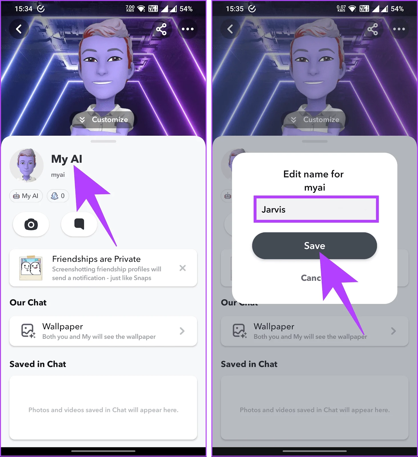 Customizing the Name of My AI on Snapchat