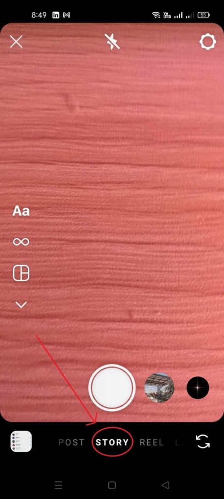 Step 1: Create a Story as you normally would by swiping right from your feed or tapping your profile picture in the Stories tray.