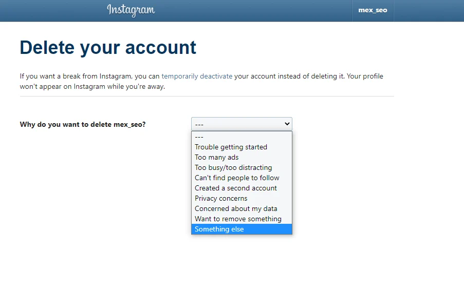 Go to the link to delete account