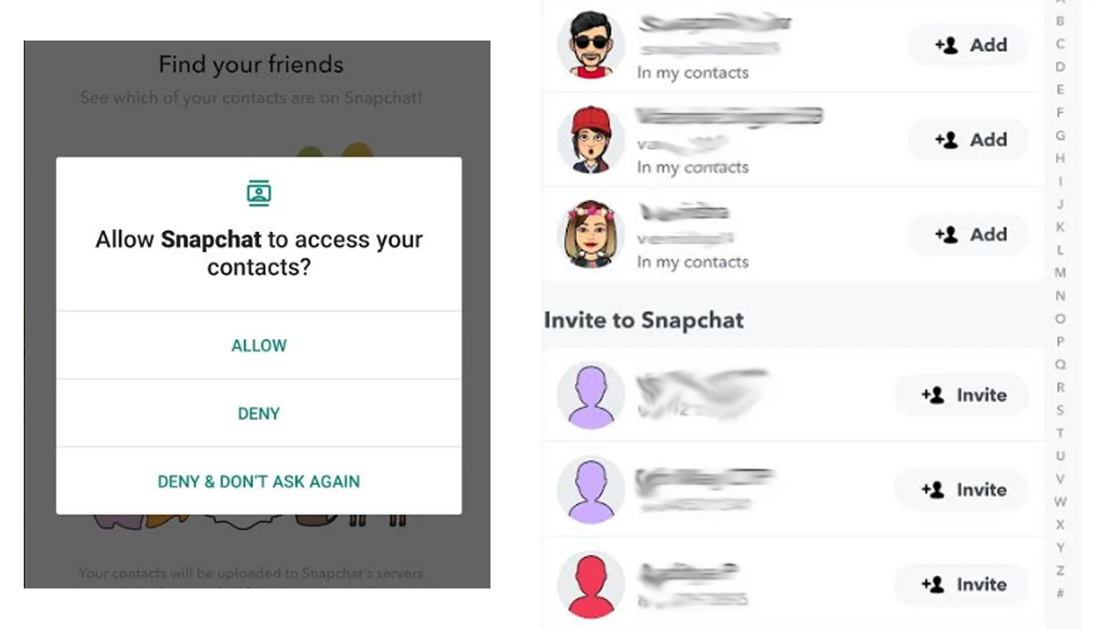 How to find someone on Snapchat through phone contacts