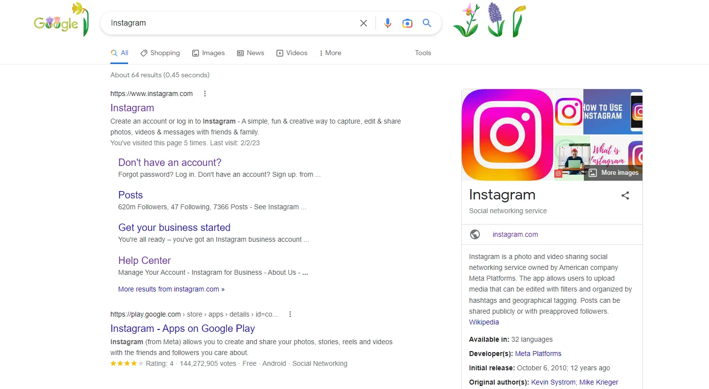 Sign in to Instagram from Google
