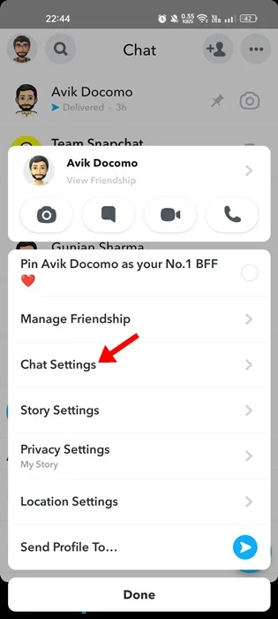 Steps to Unpin Someone on Snapchat