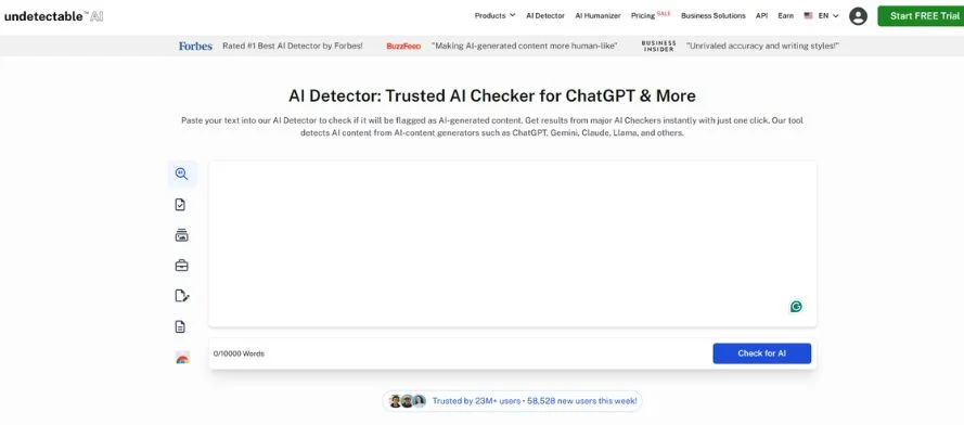 Undetectable AI screenshot