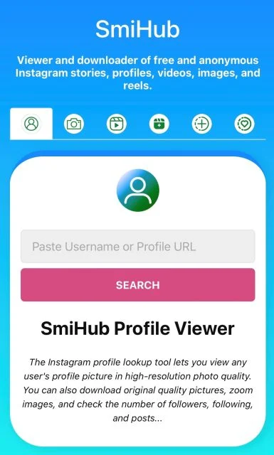 How To Use SmiHub Profile Viewer Tool For New User? 4 How to use SmiHub to view and download Instagram profile pictures?-3