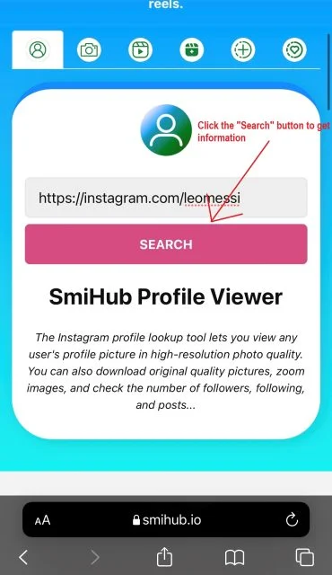How To Use SmiHub Profile Viewer Tool For New User? 6 How to use SmiHub to view and download Instagram profile pictures?-5