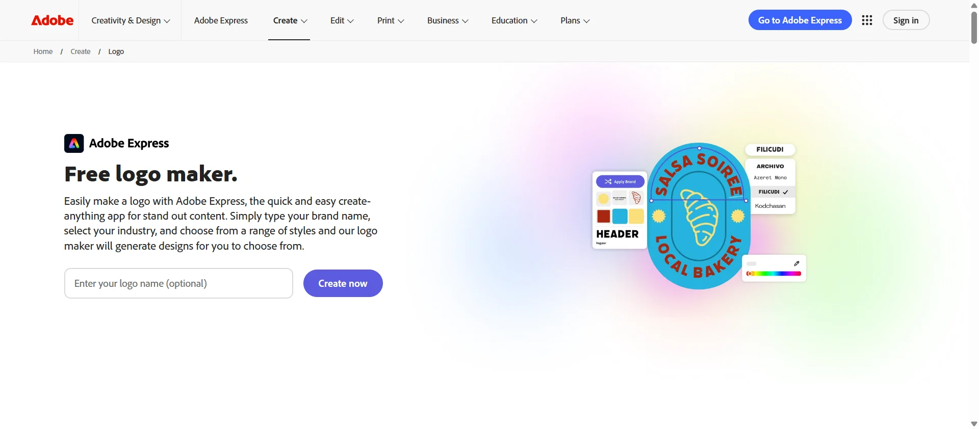 Adobe Express Logo Maker screenshot