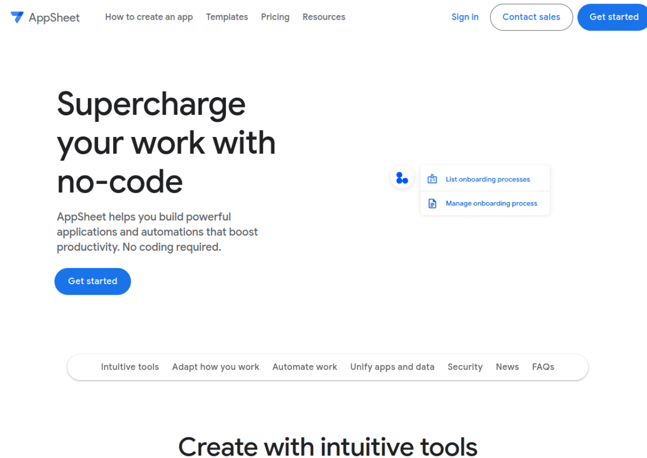 AppSheet (Google) screenshot