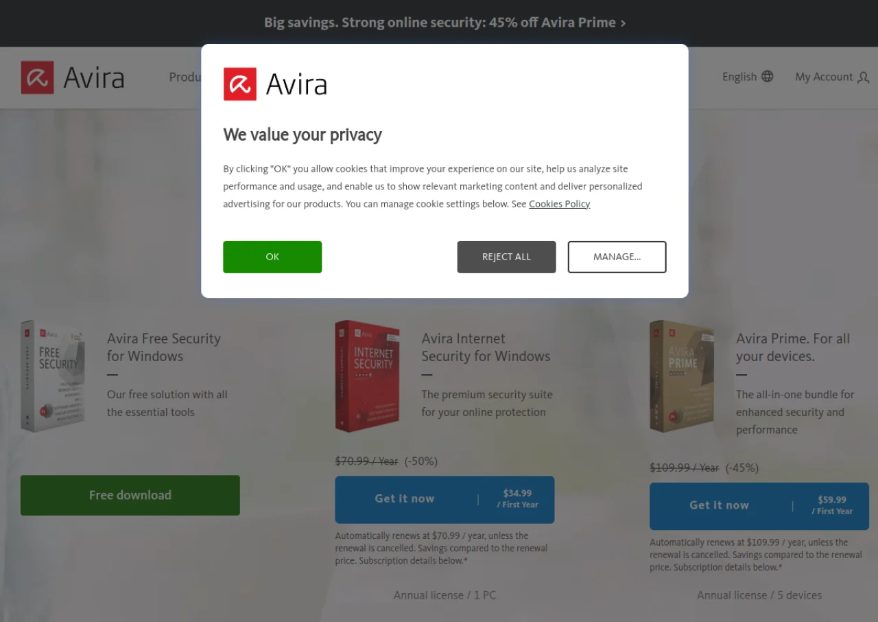 Avira screenshot
