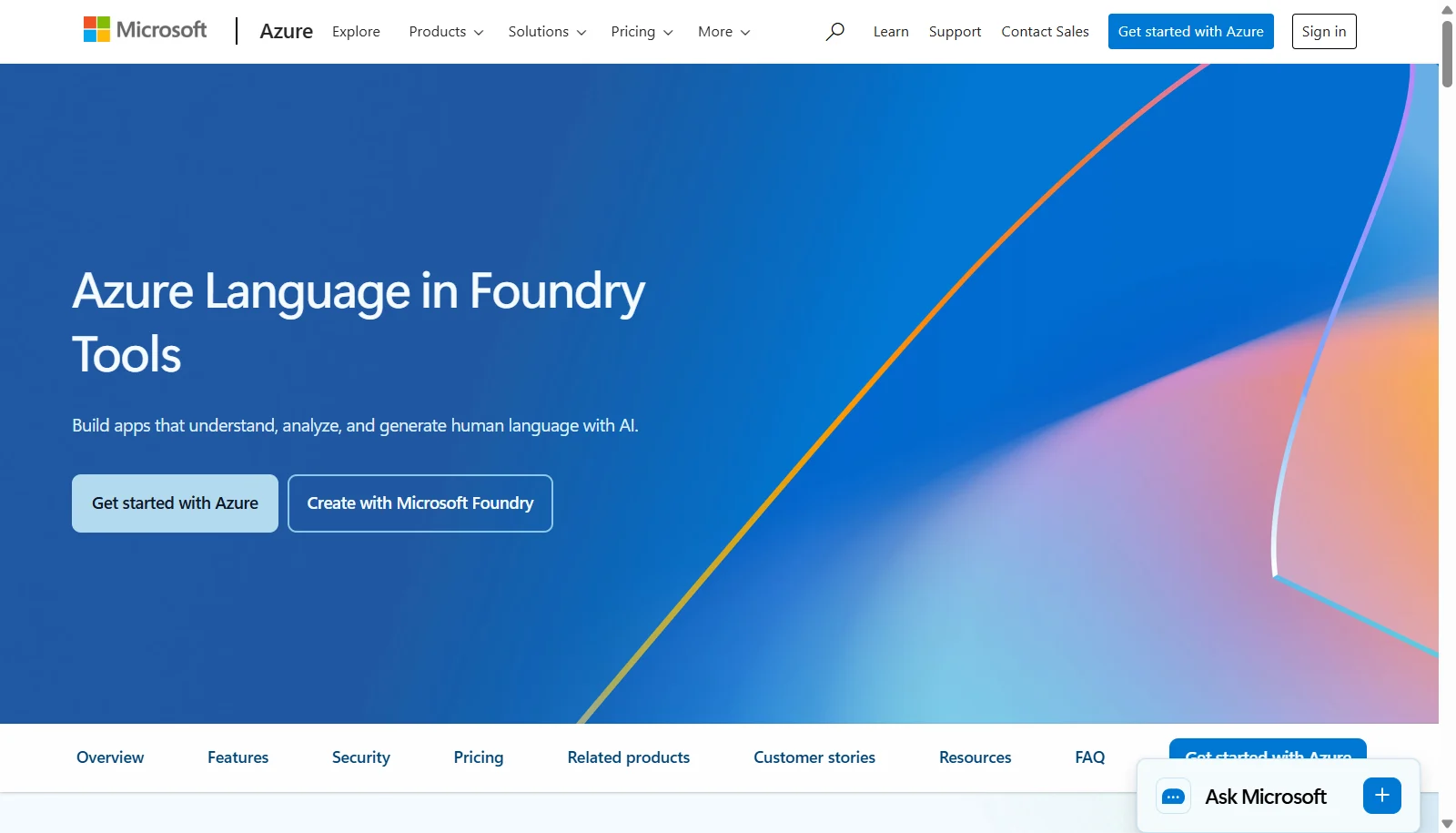 Azure AI Language screenshot