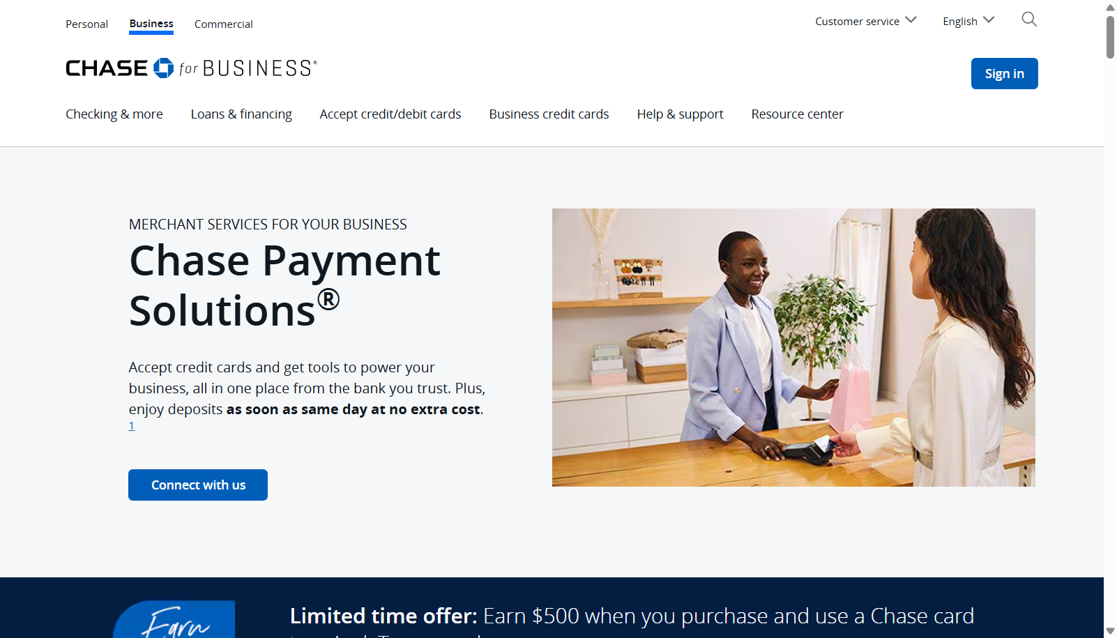 Chase Payment Solutions screenshot