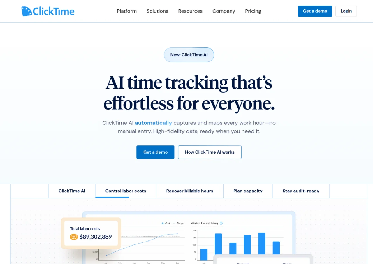 ClickTime screenshot