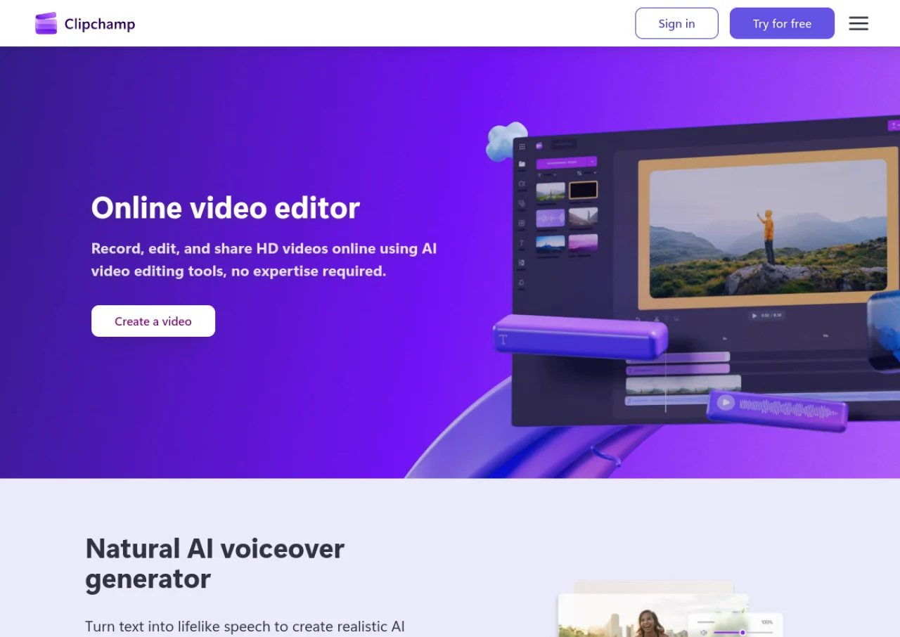 Clipchamp screenshot