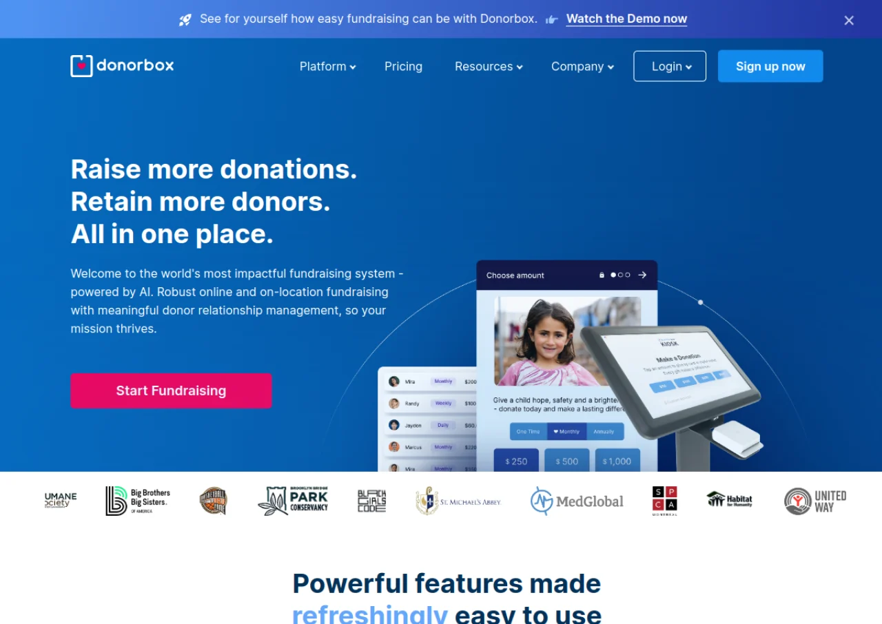 Donorbox screenshot