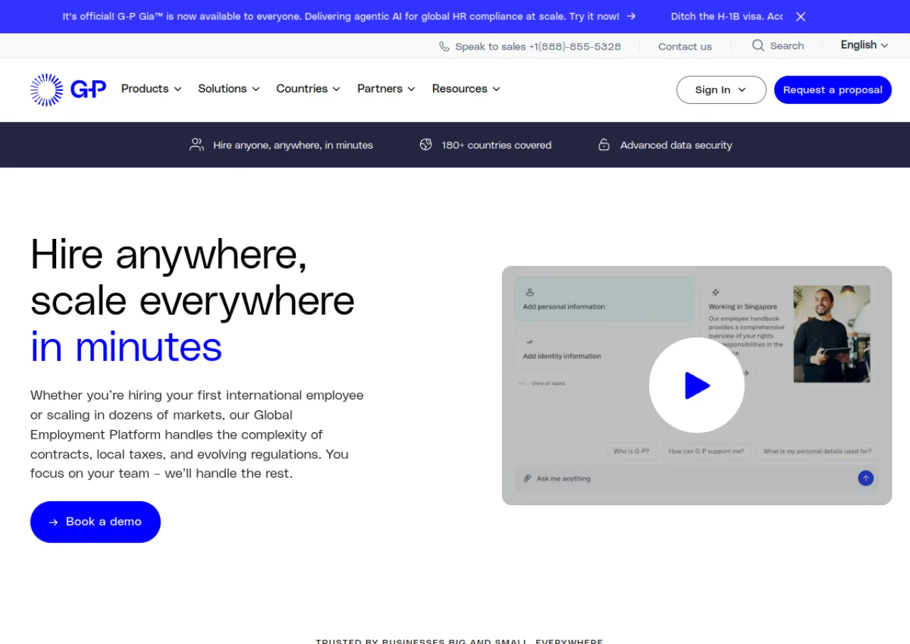Globalization Partners (G-P) screenshot