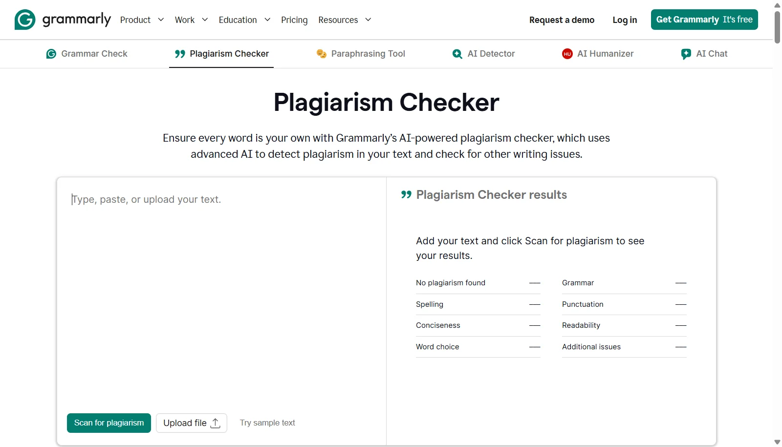 Grammarly Plagiarism Checker screenshot