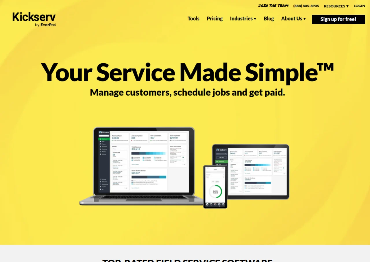 Kickserv screenshot