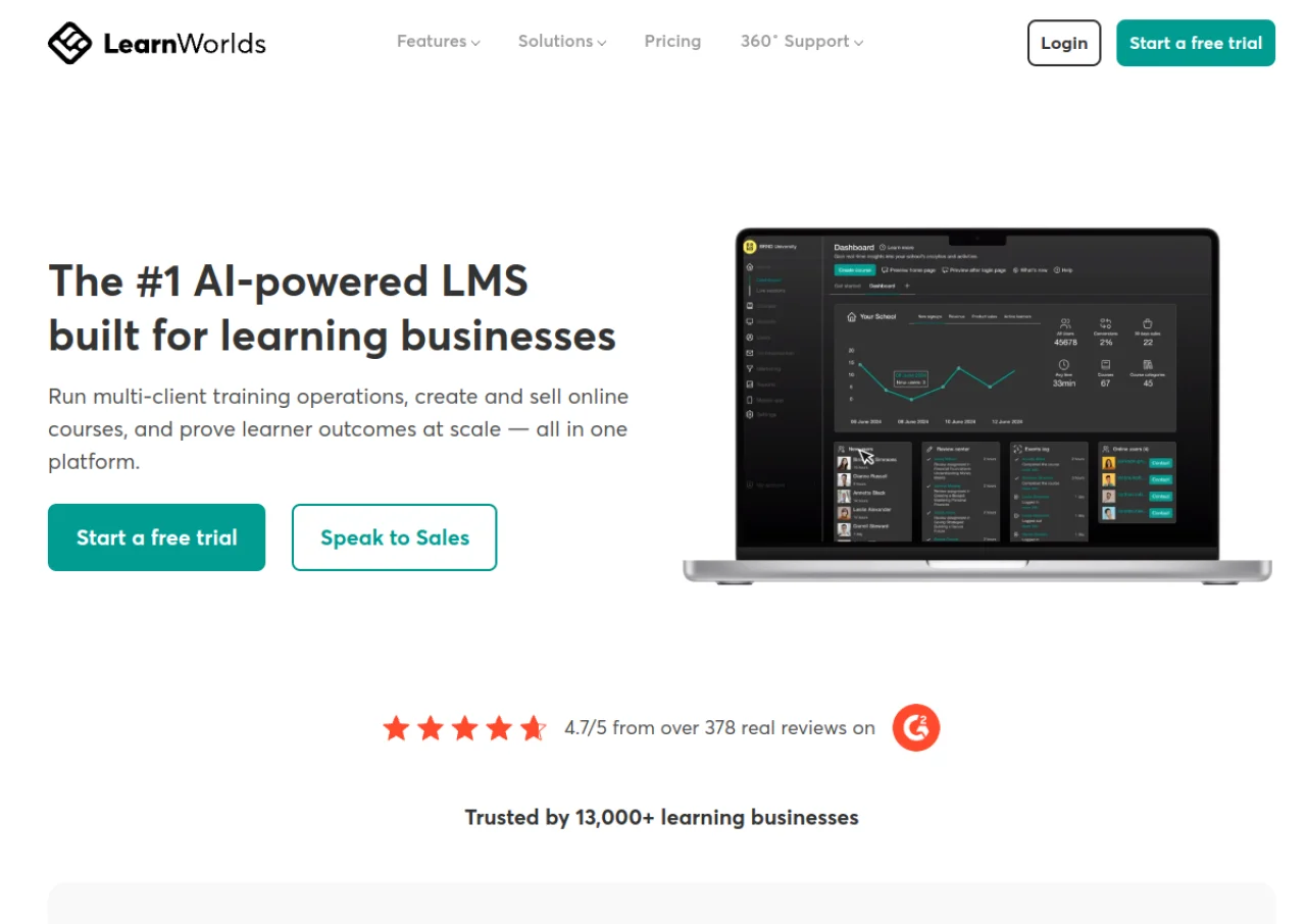 LearnWorlds screenshot