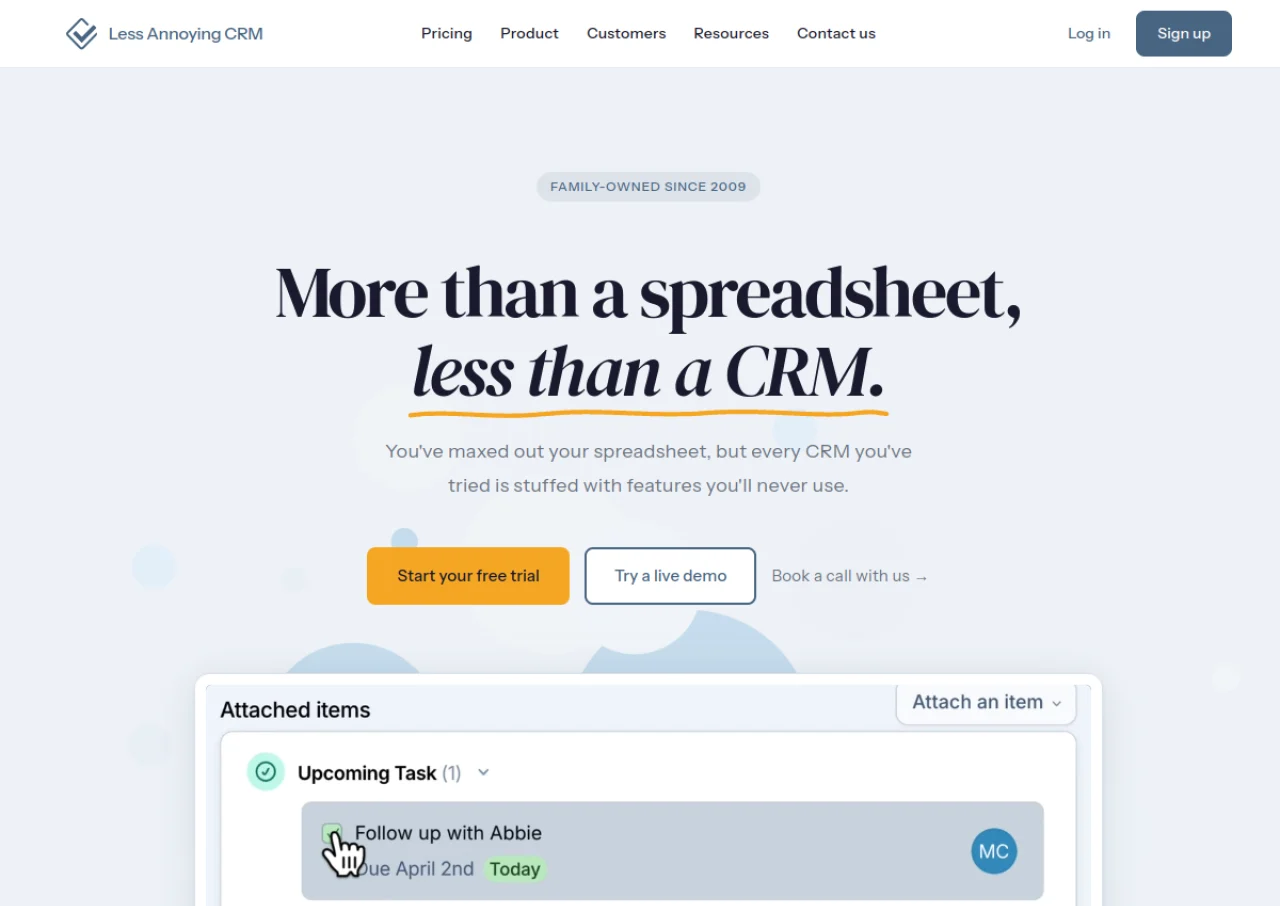 Less Annoying CRM screenshot