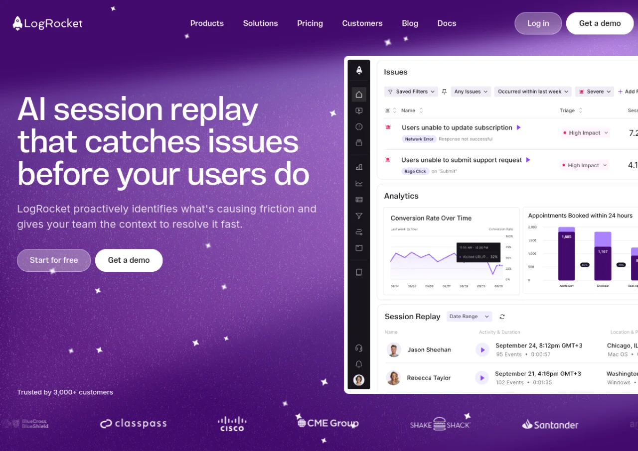 LogRocket screenshot