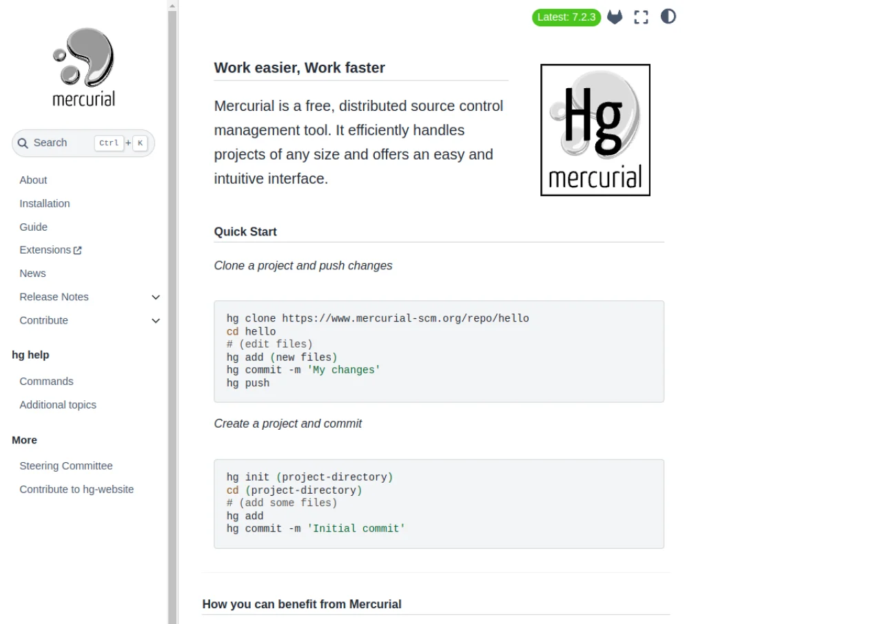 Mercurial screenshot