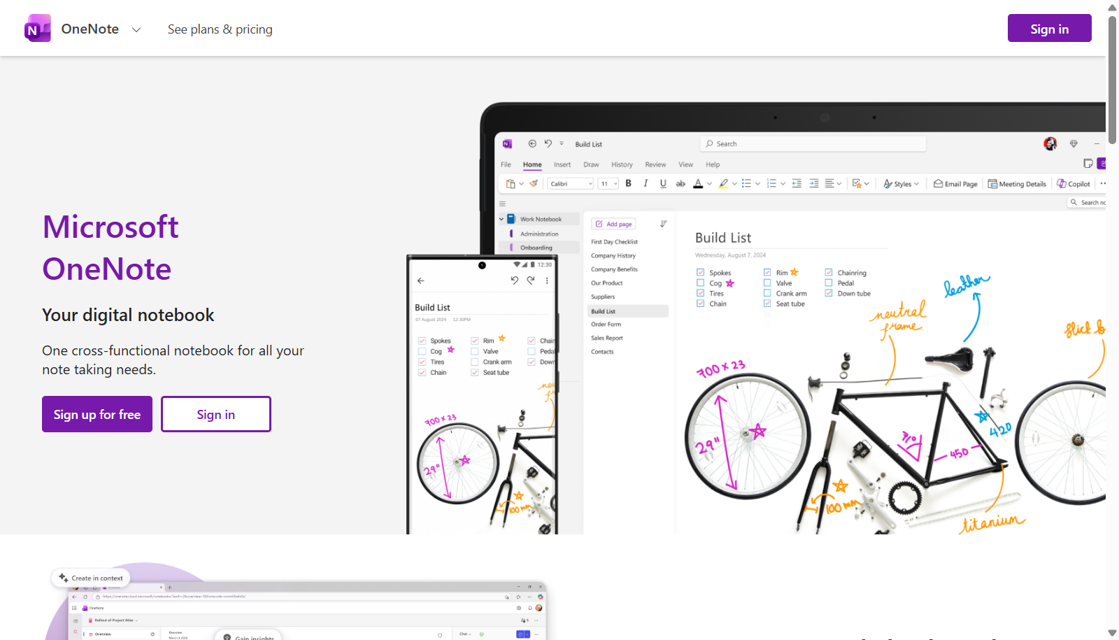 Microsoft OneNote screenshot