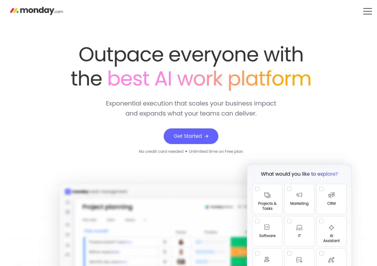 monday.com screenshot