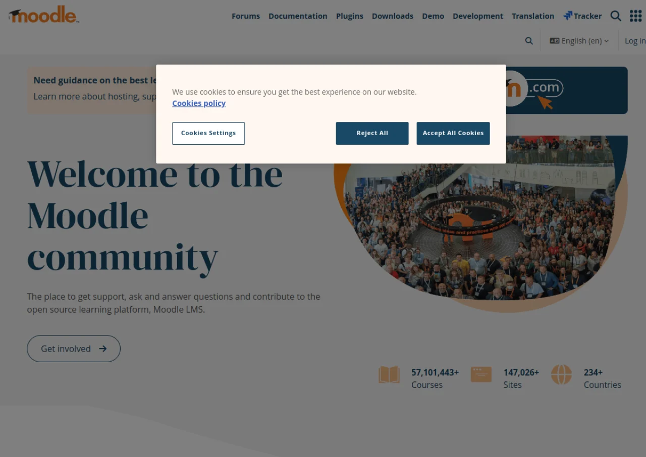 Moodle screenshot