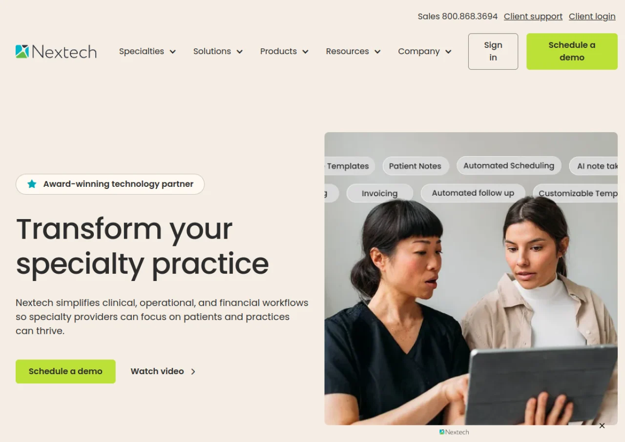 Nextech screenshot