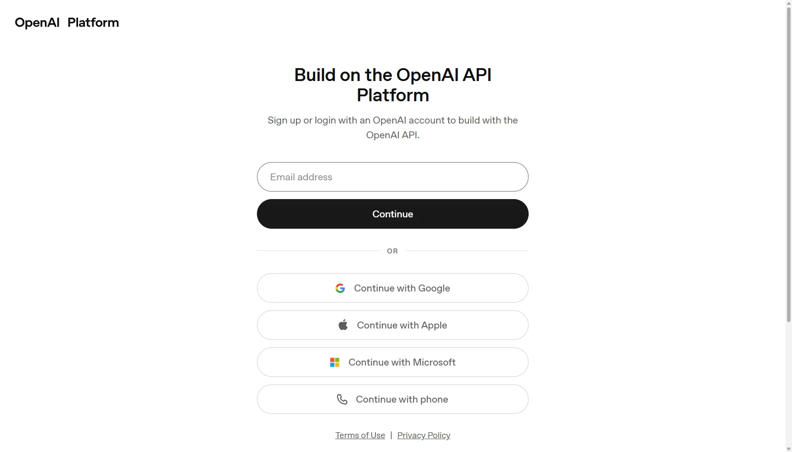 OpenAI Platform screenshot