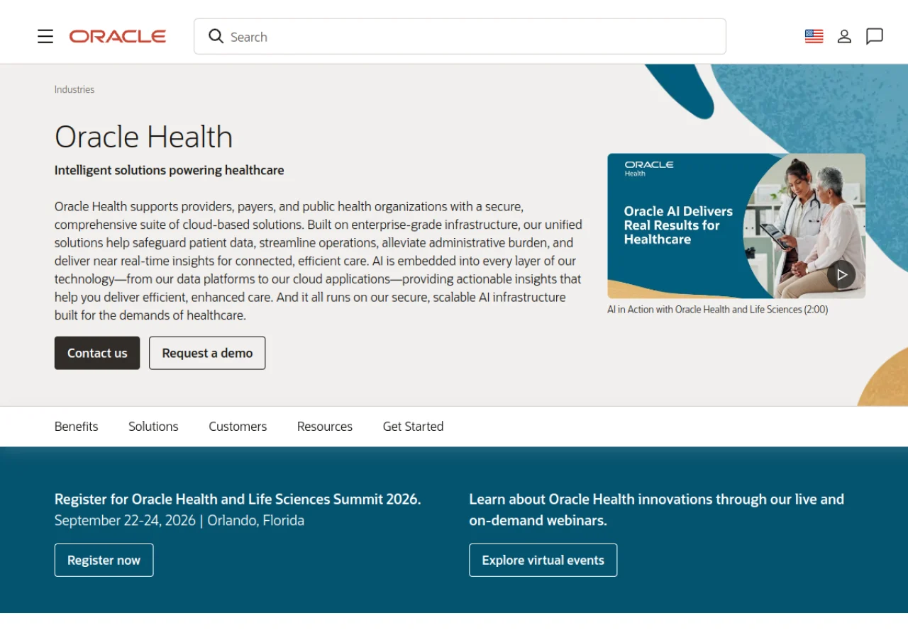 Oracle Health Data Intelligence screenshot