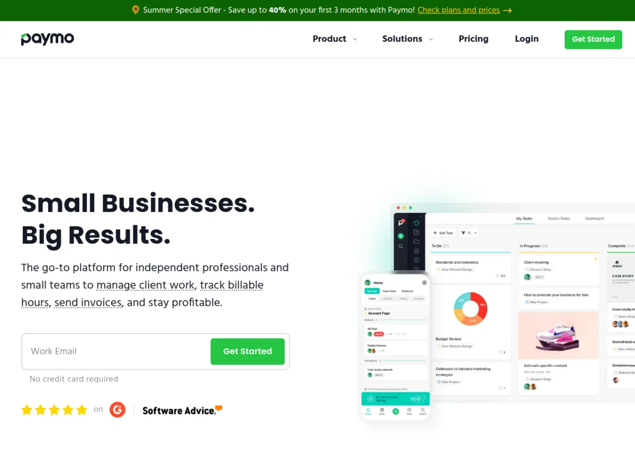 Paymo screenshot