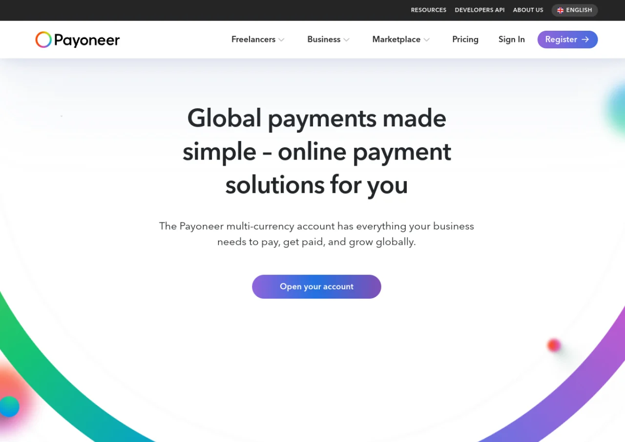 Payoneer screenshot