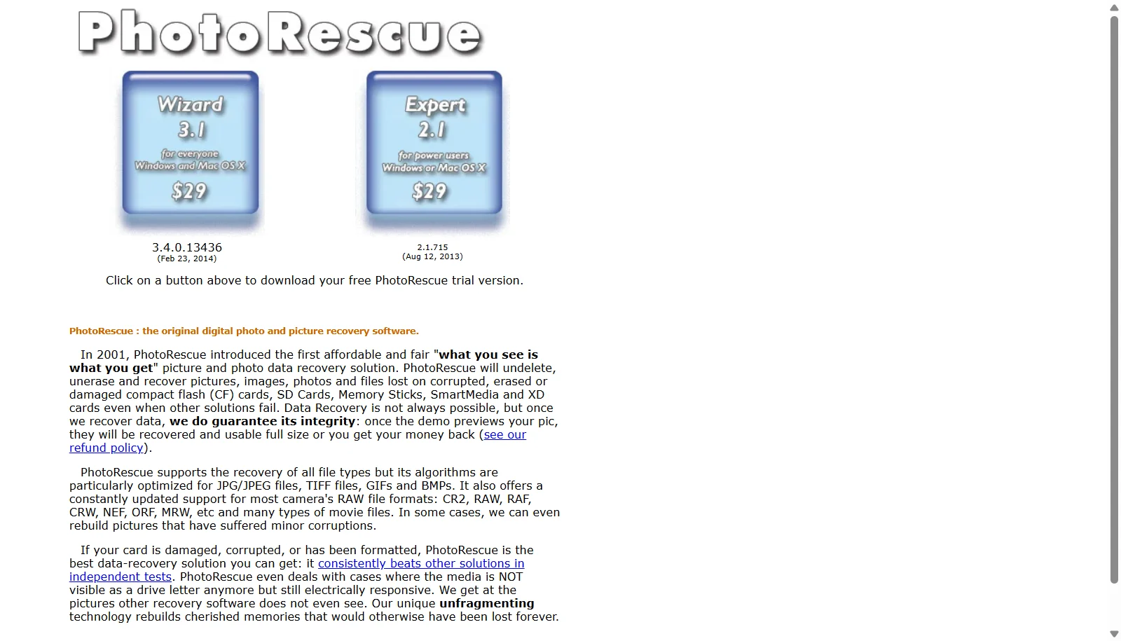 PhotoRescue screenshot
