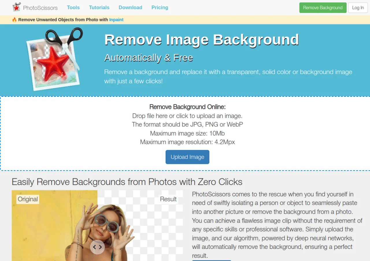 PhotoScissors screenshot