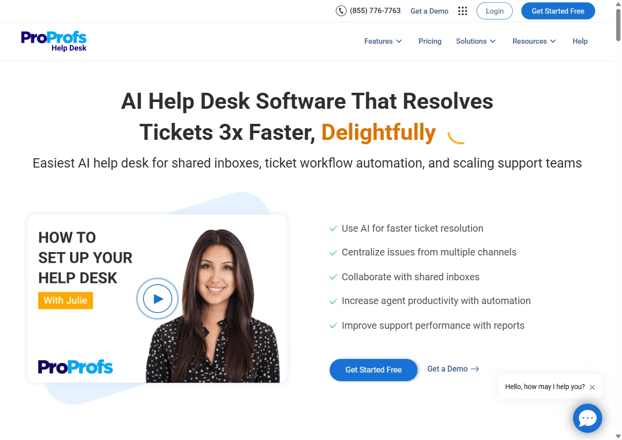ProProfs Help Desk screenshot