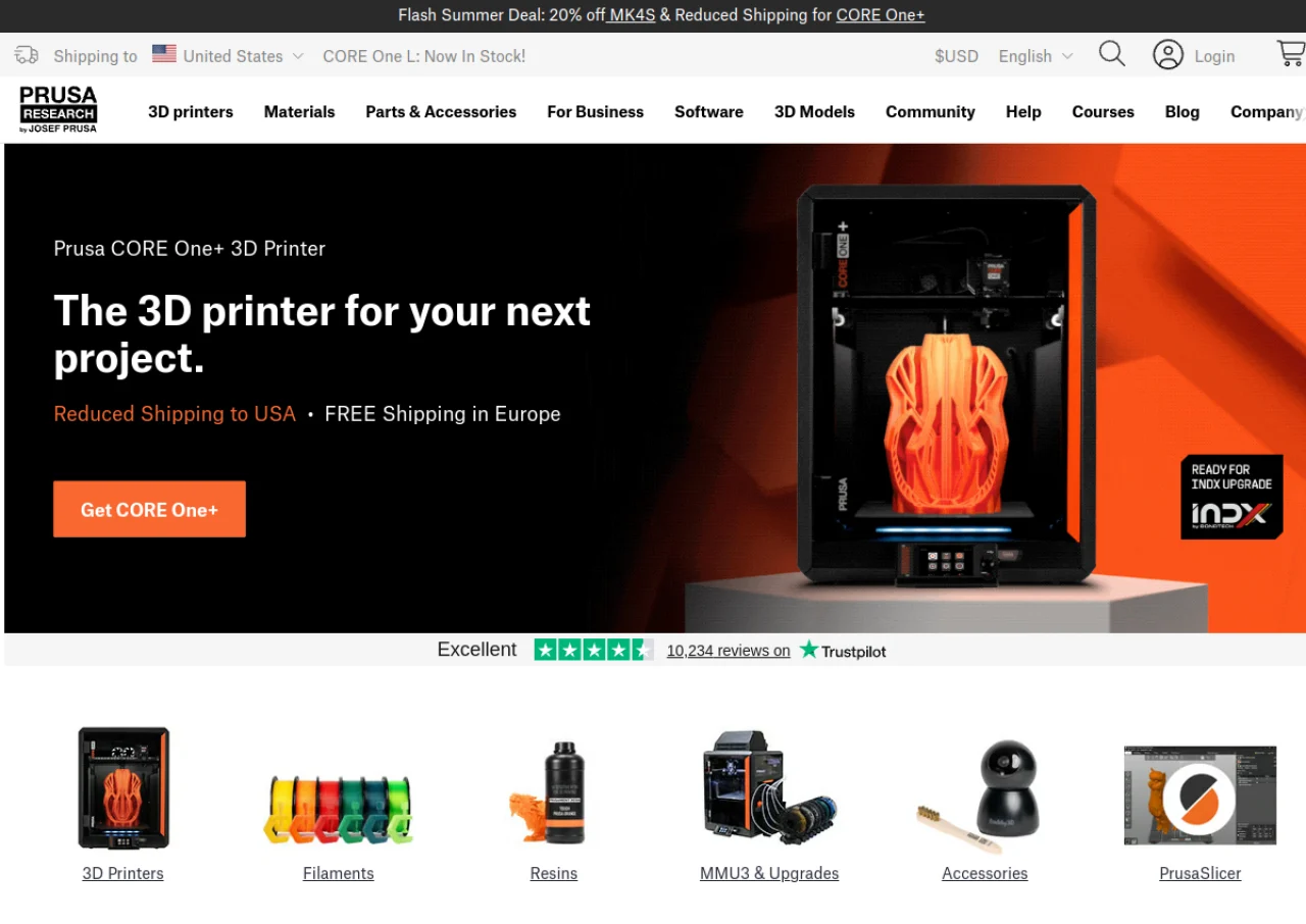 Prusa Research screenshot