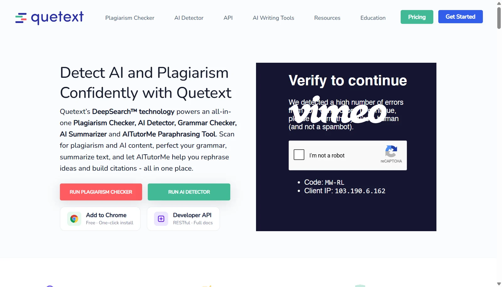 Quetext screenshot