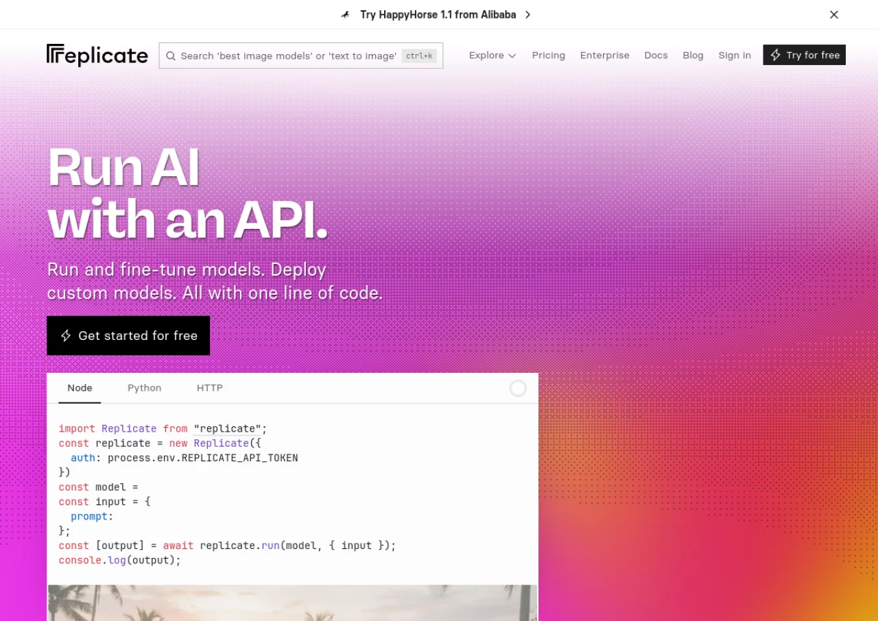 Replicate screenshot