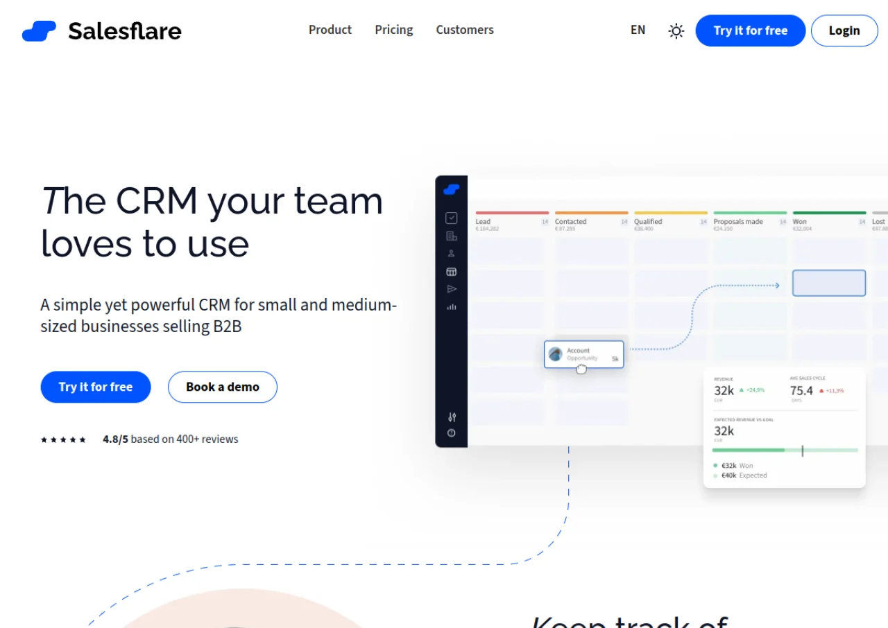 Salesflare screenshot