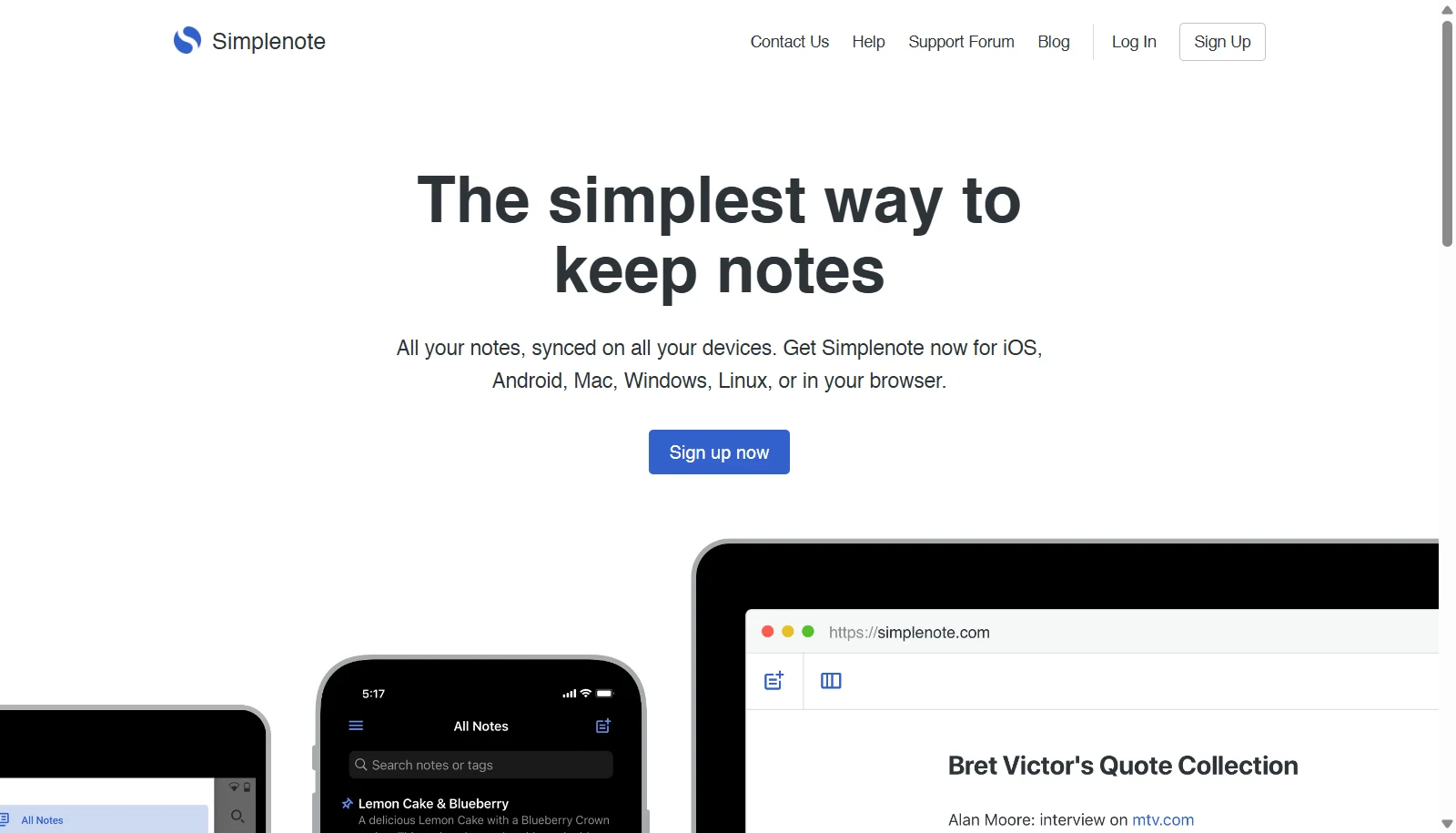 Simplenote screenshot