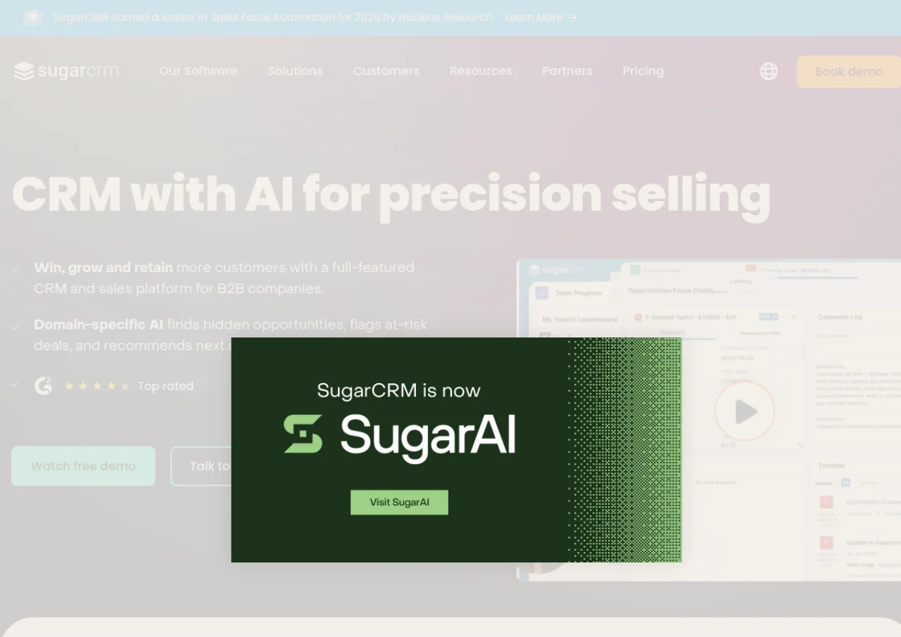 SugarCRM screenshot