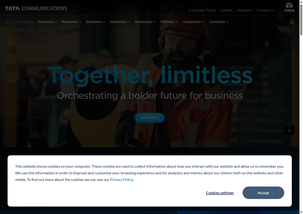 Tata Communications screenshot