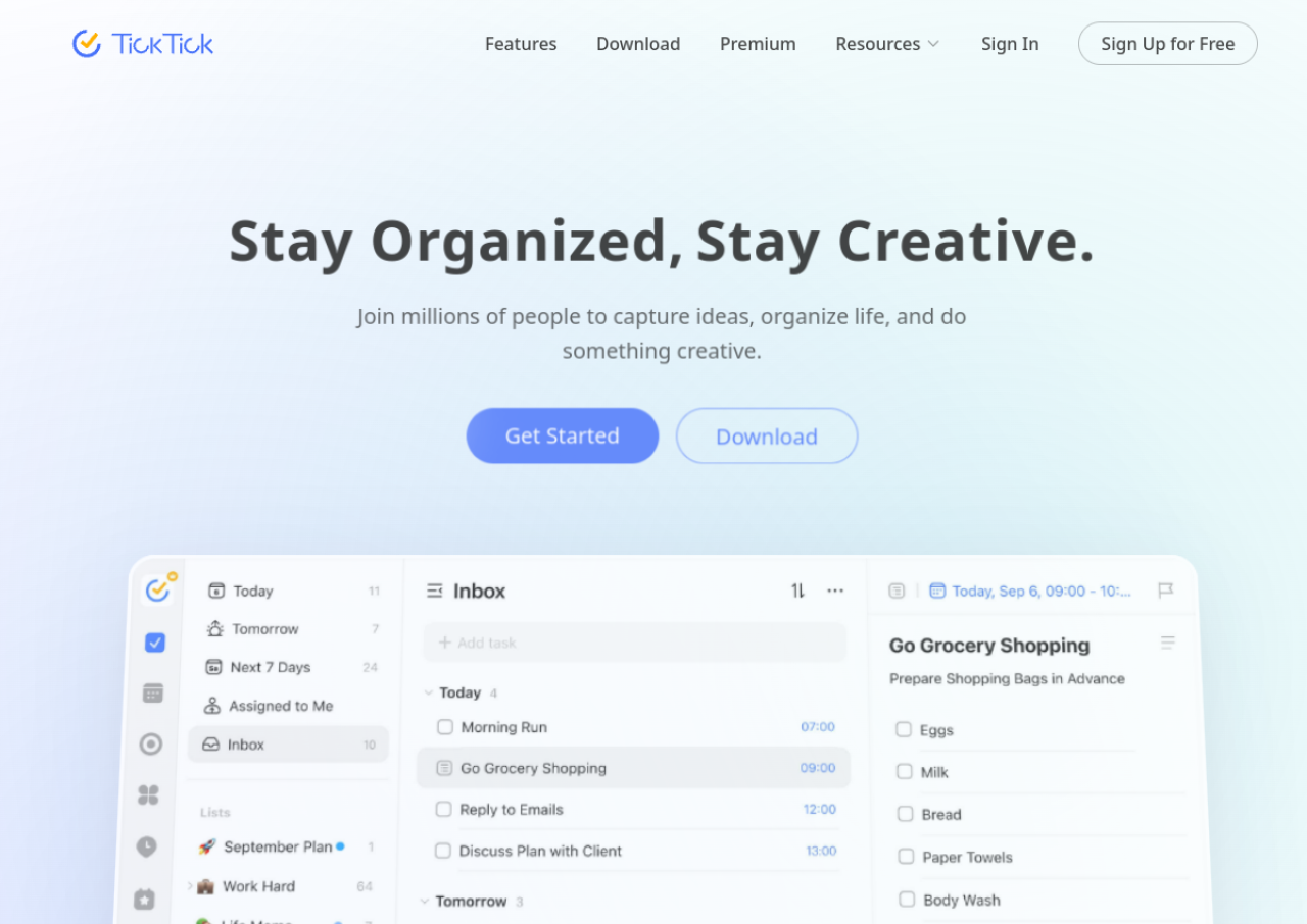 TickTick screenshot