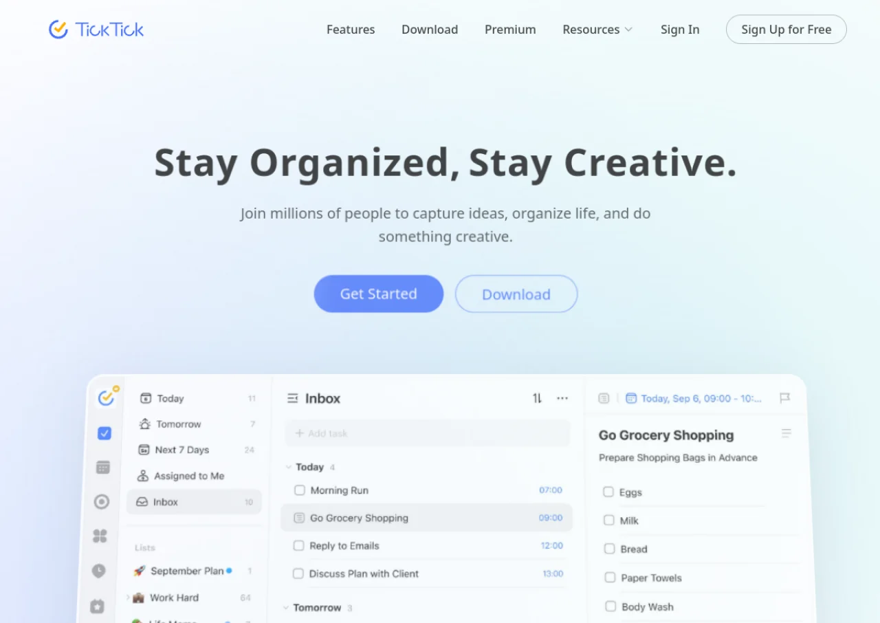 TickTick screenshot