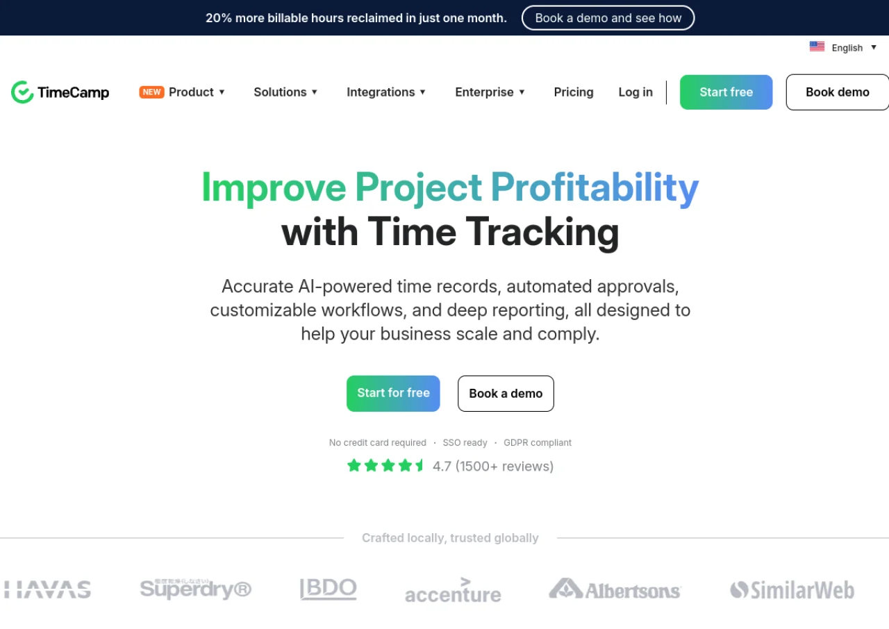 TimeCamp screenshot