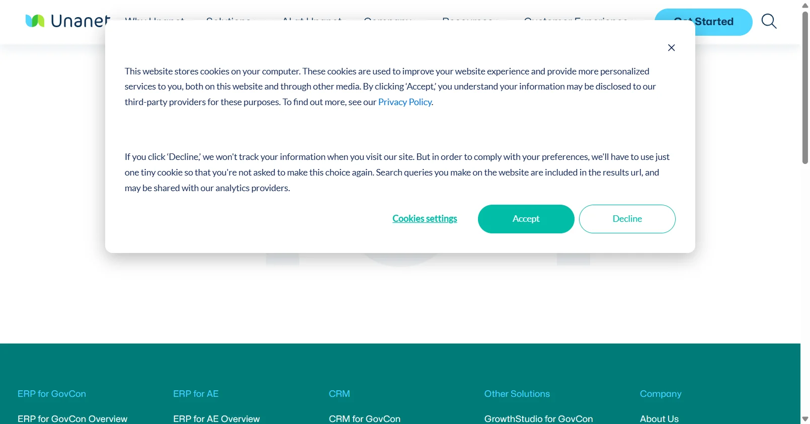 Unanet CRM (Cosential) screenshot
