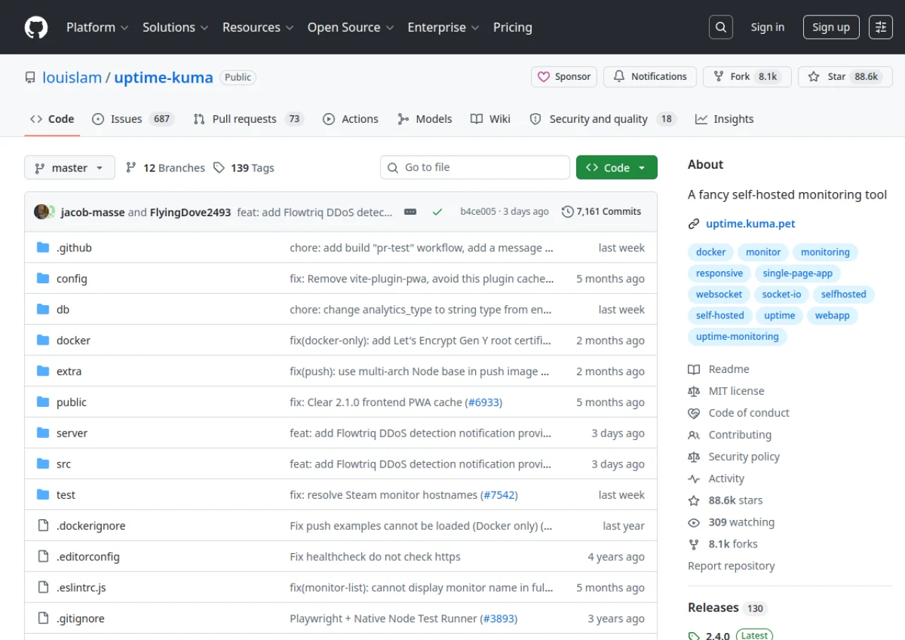 Uptime Kuma screenshot