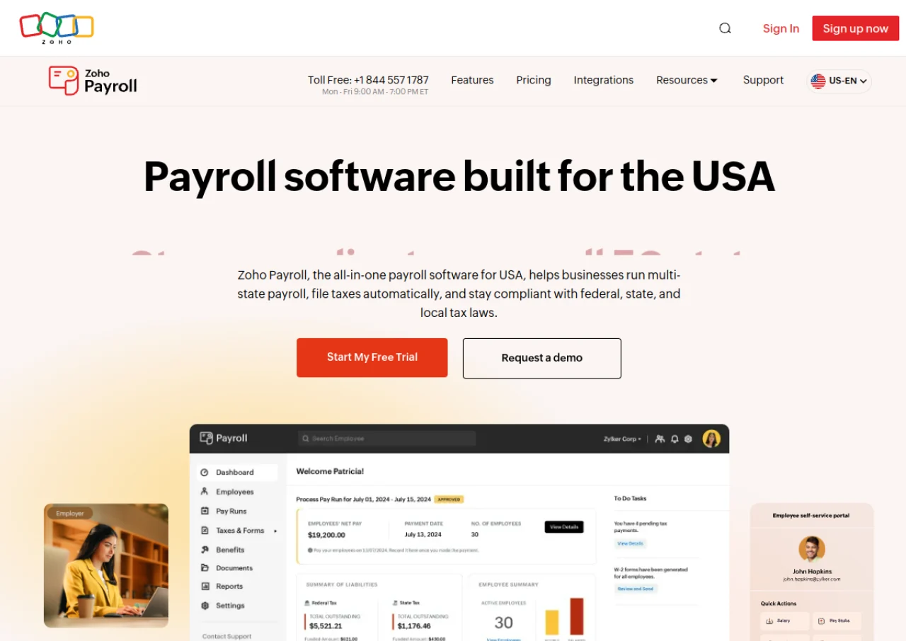 Zoho Payroll screenshot