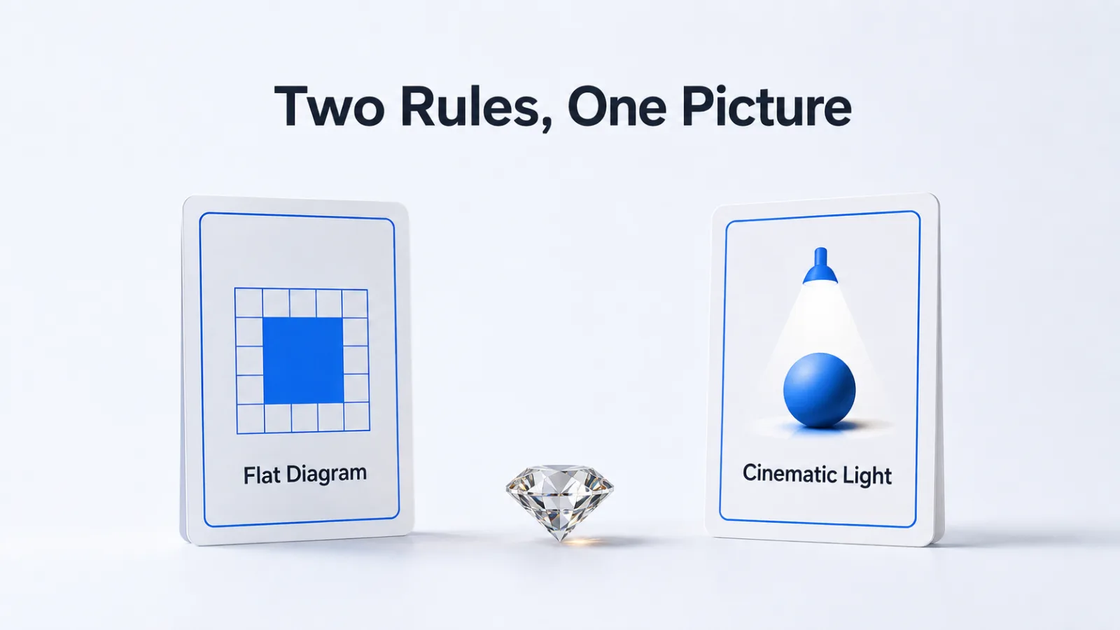 Two conflicting prompt instructions facing each other with a single decision point